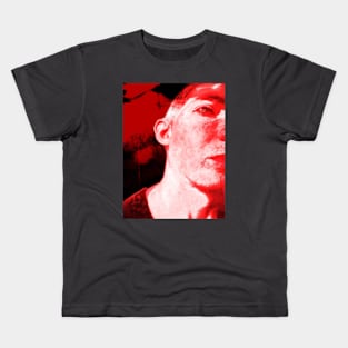 Portrait, digital collage and special processing. Hard situation, but men looking on us. Beautiful. Red. Kids T-Shirt